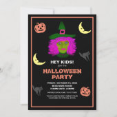Invitation Enfants Jote Halloween Thème Black Orange Party (Devant)