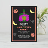 Invitation Enfants Jote Halloween Thème Black Orange Party (Debout devant)