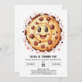 Invitation Enfants Joyeux biscuits Whimsical Anniversaire (Devant / Derrière)