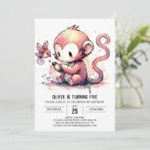 Invitation Enfants Jungle Singe Anniversaire (Debout devant)