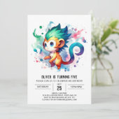 Invitation Enfants Jungle Singe Anniversaire (Debout devant)