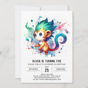 Invitation Enfants Jungle Singe Anniversaire