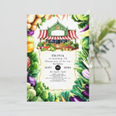 Invitation Enfants Légumes Farmants Marché Anniversaire (Debout devant)