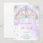 Invitation Enfants Licorne  (Devant / Derrière)