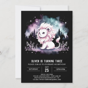 Invitation Enfants Lion magique Anniversaire