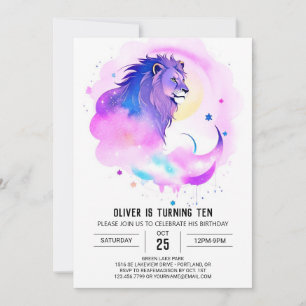 Invitation Enfants Lion numérique Anniversaire