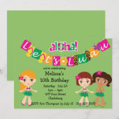 Invitation Enfants Luau (Devant / Derrière)