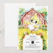 Invitation Enfants magiques poulet anniversaire (Devant / Derrière)