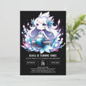 Invitation Enfants magiques Sirène Anniversaire (Debout devant)