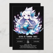 Invitation Enfants magiques Sirène Anniversaire (Devant / Derrière)