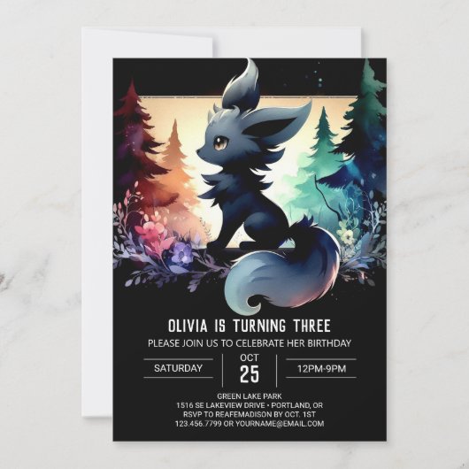 Invitation Enfants magiques Wolf Anniversaire (Devant)