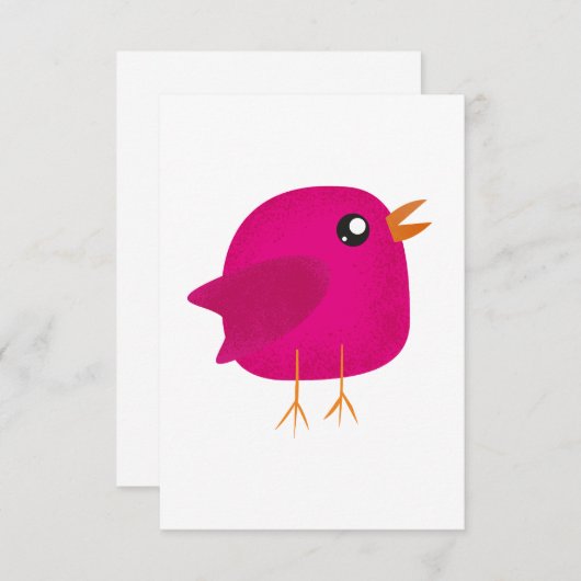 Invitation Enfants mignonette birdy (Devant / Derrière)