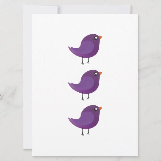 Invitation Enfants mignonette birdy (Devant)