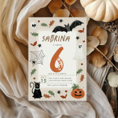 Invitation Enfants mignonne Automne Halloween 6e anniversaire