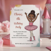 Invitation Enfants mignons Ballerina Anniversaire