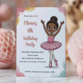 Invitation Enfants mignons Ballerina Anniversaire