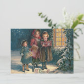 Invitation Enfants mignons chantant des chants de Noël (Debout devant)