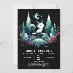 Invitation Enfants mignons Chat Anniversaire