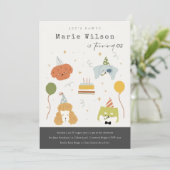 Invitation Enfants mignons Chiens de marionnettes pawty N'imp (Debout devant)