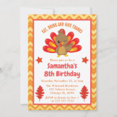 Invitation Enfants mignons Chute Thanksgiving Turquie Anniver (Devant)
