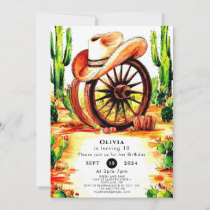 Invitation Enfants mignons Cowboy anniversaire