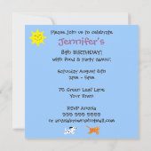 Invitation Enfants mignons en partie personnalisable colorée (Dos)