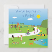 Invitation Enfants mignons en partie personnalisable colorée (Devant)