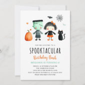Invitation Enfants mignons Halloween Anniversaire Fête Invita (Devant)