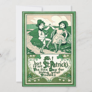 Invitation Enfants mignons Leprechaun Danse Shamrock