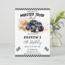 Enfants modernes Black Monster Trucs Anniversaire