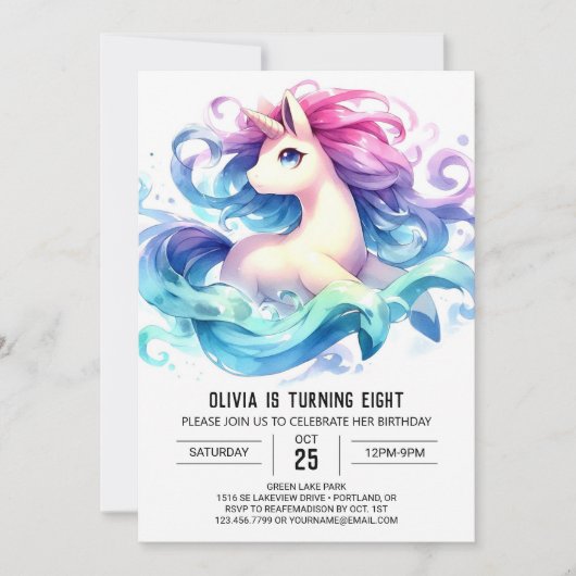 Invitation Enfants modernes Cheval Anniversaire (Devant)