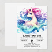 Invitation Enfants modernes Cheval Anniversaire (Devant / Derrière)
