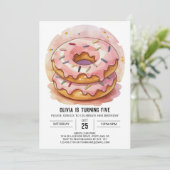 Invitation Enfants modernes Donuts Anniversaire (Debout devant)