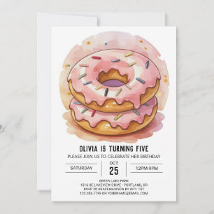 Invitation Enfants modernes Donuts Anniversaire