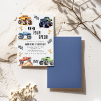 Enfants modernes Monster Trucks Fête d'anniversair