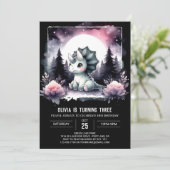 Invitation Enfants modernes Tricératops Anniversaire (Debout devant)