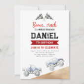 Invitation Enfants Monster Camion Anniversaire Fête Invitatio (Devant)