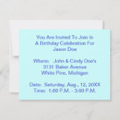 Invitation Enfants montant l'INVITATION de FÊTE (Dos)