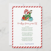 Invitation Enfants Noël Garçon Elf Adieu Lettre d'adieu Invit (Devant)