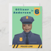Invitation Enfants Officier de Police Anniversaire (Devant)
