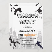 Invitation Enfants Parkour fête anniversaire (Devant / Derrière)