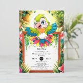 Invitation Enfants Parrot mignonne Anniversaire (Debout devant)