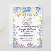 Invitation Enfants Pastel Blue Little Flower Bud Floral Anniv (Devant)