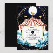 Invitation Enfants Pastel Circus Anniversaire (Devant / Derrière)