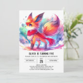 Invitation Enfants Pastel Fox Anniversaire (Debout devant)