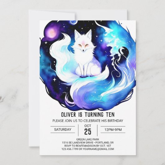Invitation Enfants Pastel Fox Aventure Anniversaire (Devant)