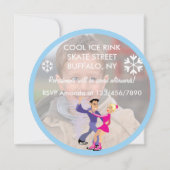 Invitation Enfants Patinage sur glace Anniversaire de fête Aj (Dos)