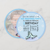Invitation Enfants Patinage sur glace Anniversaire de fête Aj (Devant / Derrière)