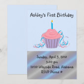 Invitation Enfants personnalisés Premier anniversaire (Devant / Derrière)