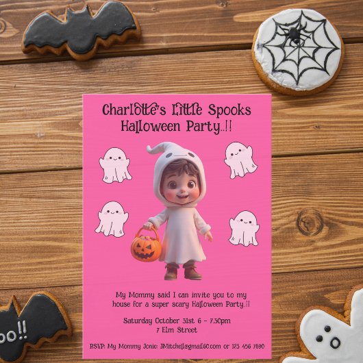 Invitation Enfants Petits Spots Fête d'Halloween